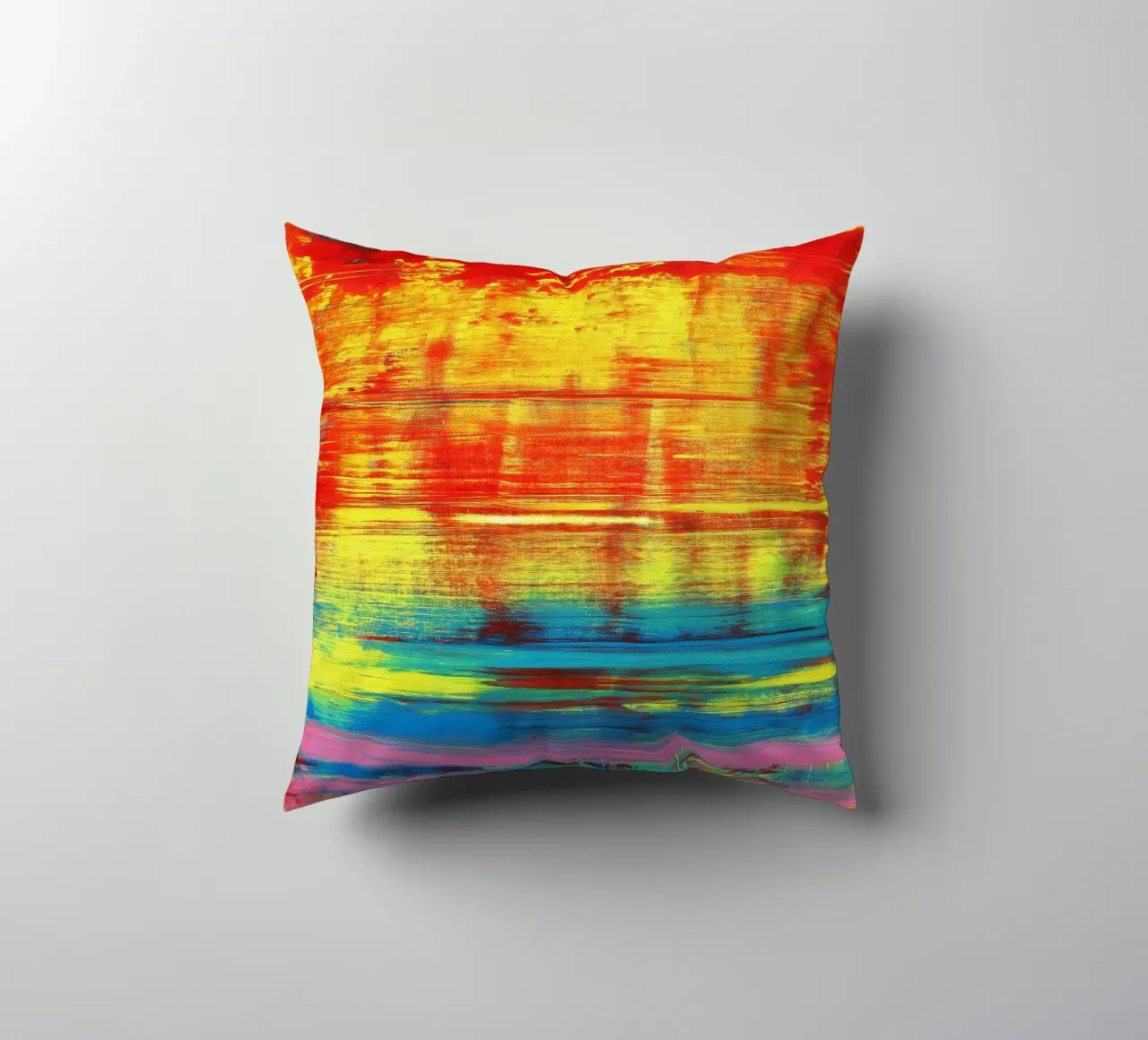 SUNSET - Sunset - Red Yellow Abstract Art decorative cushion by Petra Lang
