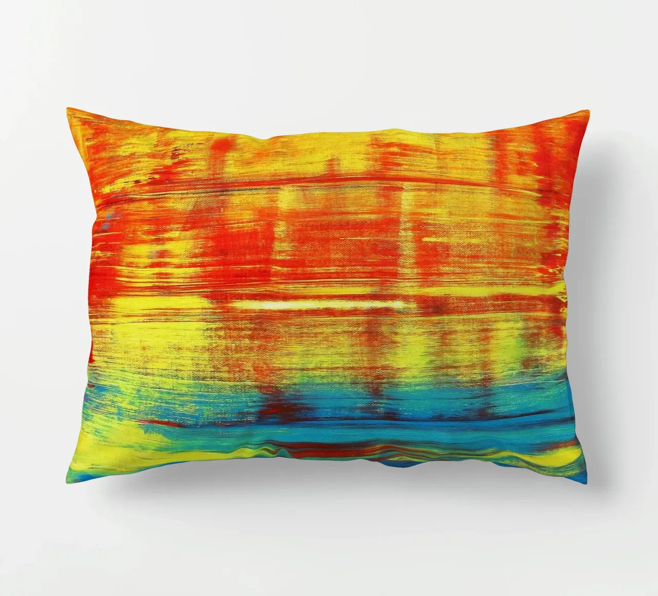 SUNSET - Sunset - Red Yellow Abstract Art decorative cushion by Petra Lang