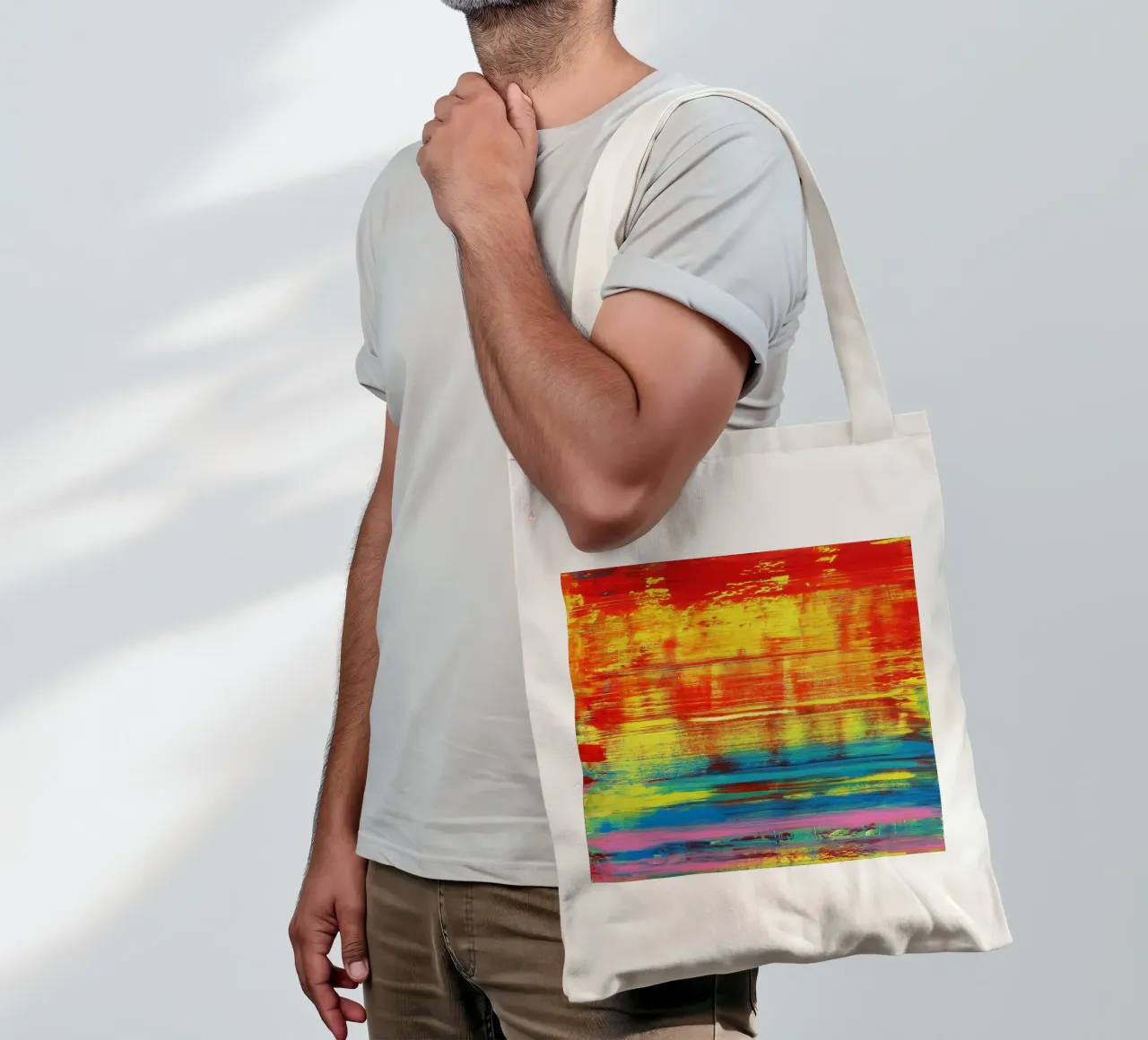 SUNSET - Sunset - Red Yellow Abstract Art tote bag by Petra Lang