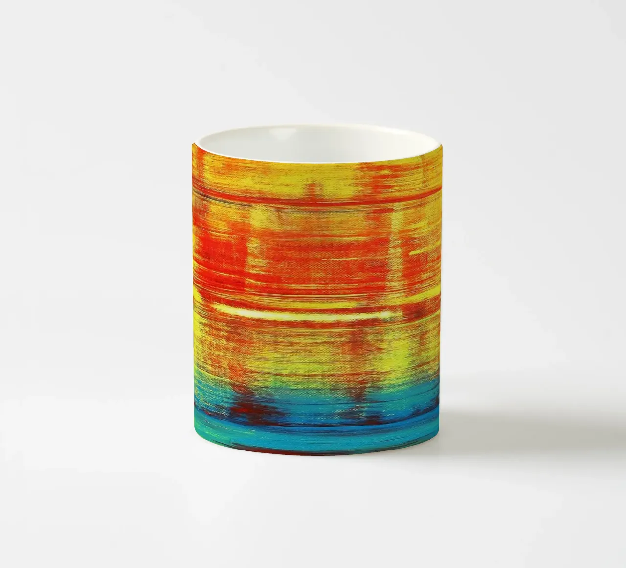 SUNSET - Sunset - Red Yellow Abstract Art ceramic mug by Petra Lang