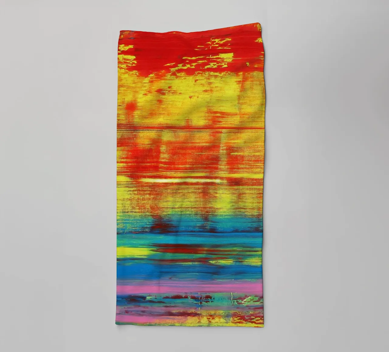 SUNSET - Sunset - Red Yellow Abstract Art towel by Petra Lang