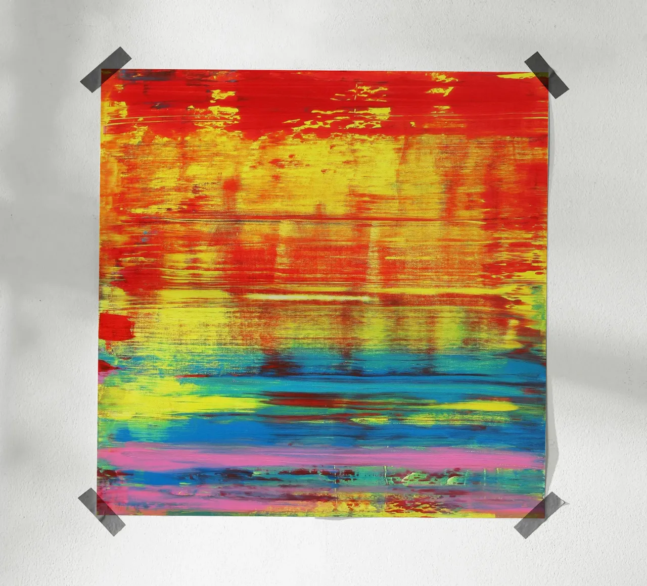 SUNSET - Sunset - Red Yellow Abstract Art poster by Petra Lang