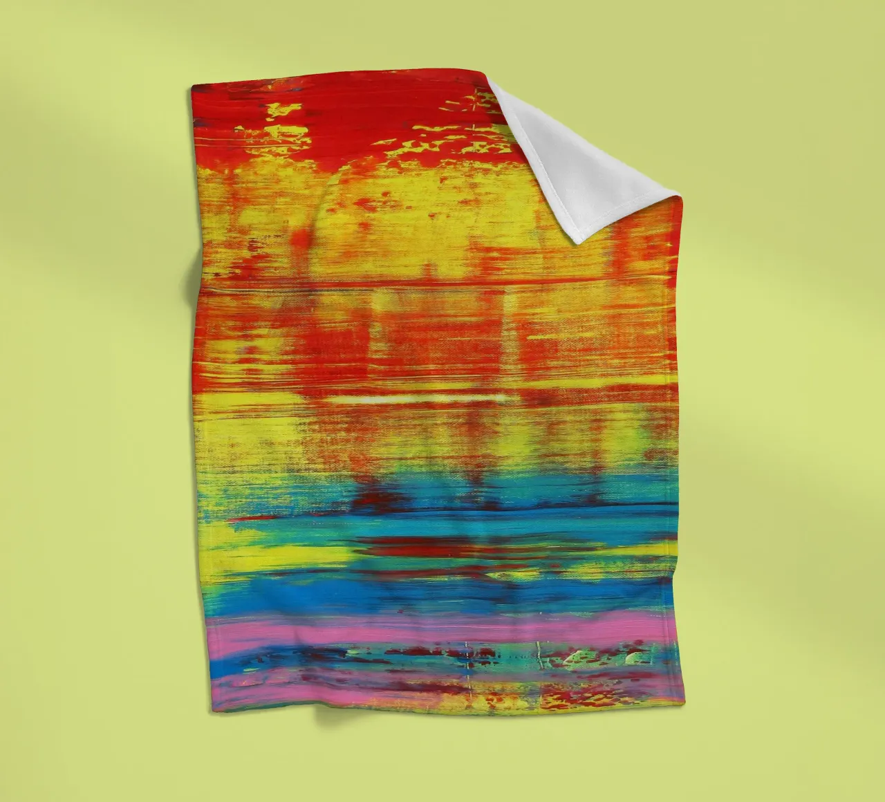 SUNSET - Sunset - Red Yellow Abstract Art fleece blanket by Petra Lang