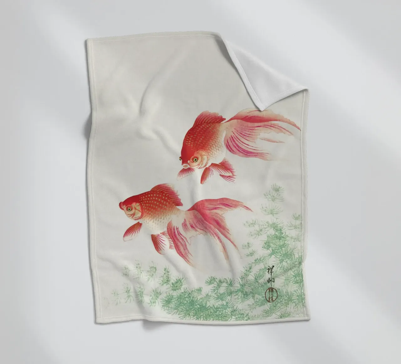 Two veil goldfish (1926) by Ohara Koson Fleecedecke von Venus Art