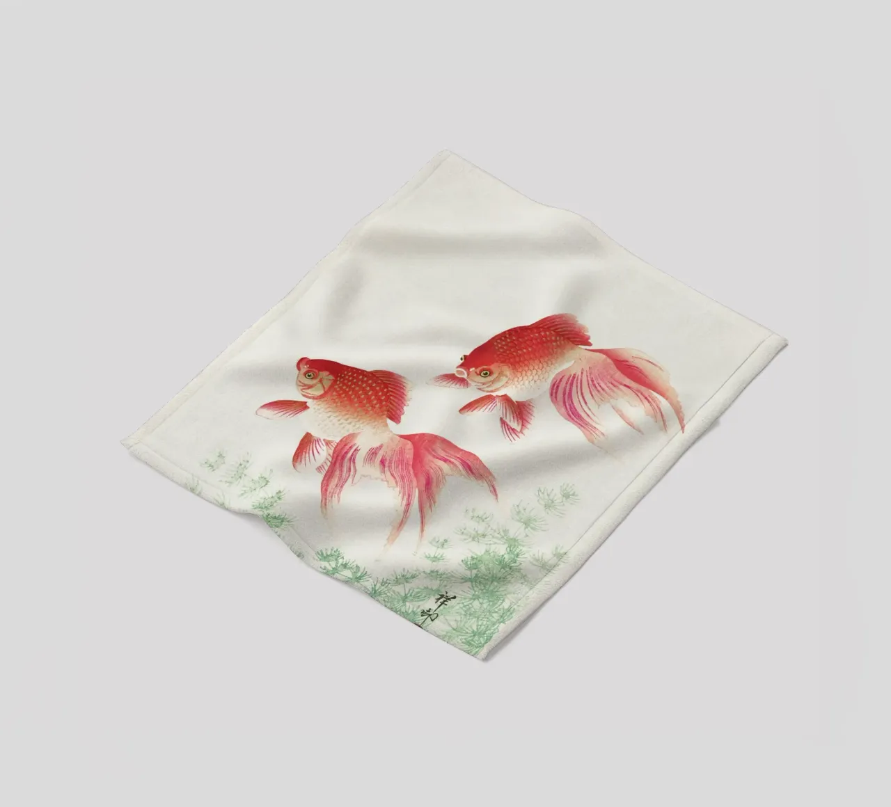 Two veil goldfish (1926) by Ohara Koson Fleecedecke von Venus Art