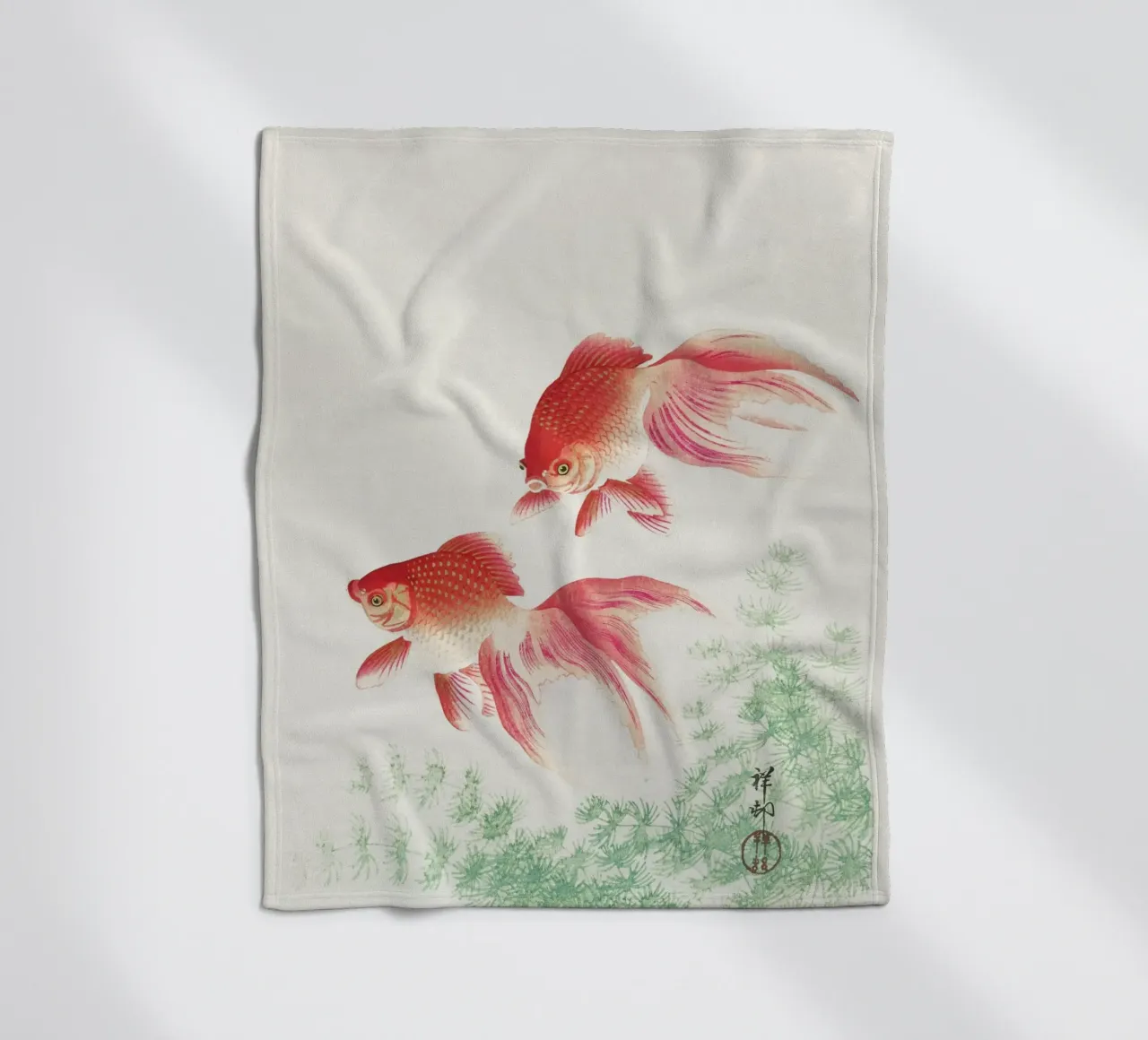 Two veil goldfish (1926) by Ohara Koson Fleecedecke von Venus Art