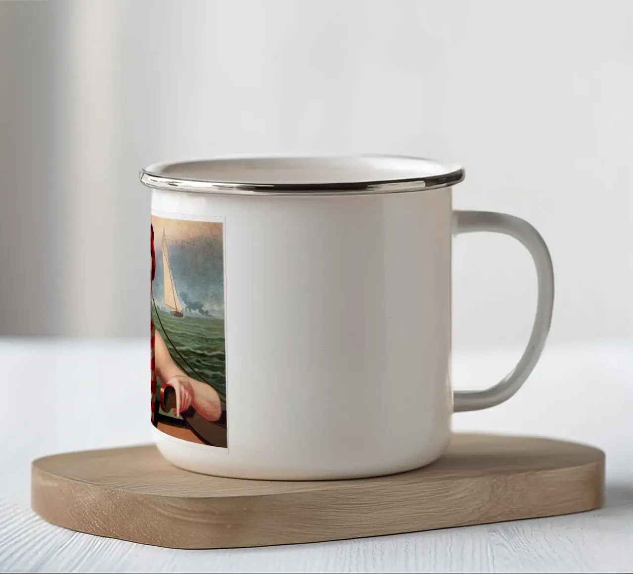 vintage sailor tazza in smalto da vintageshop