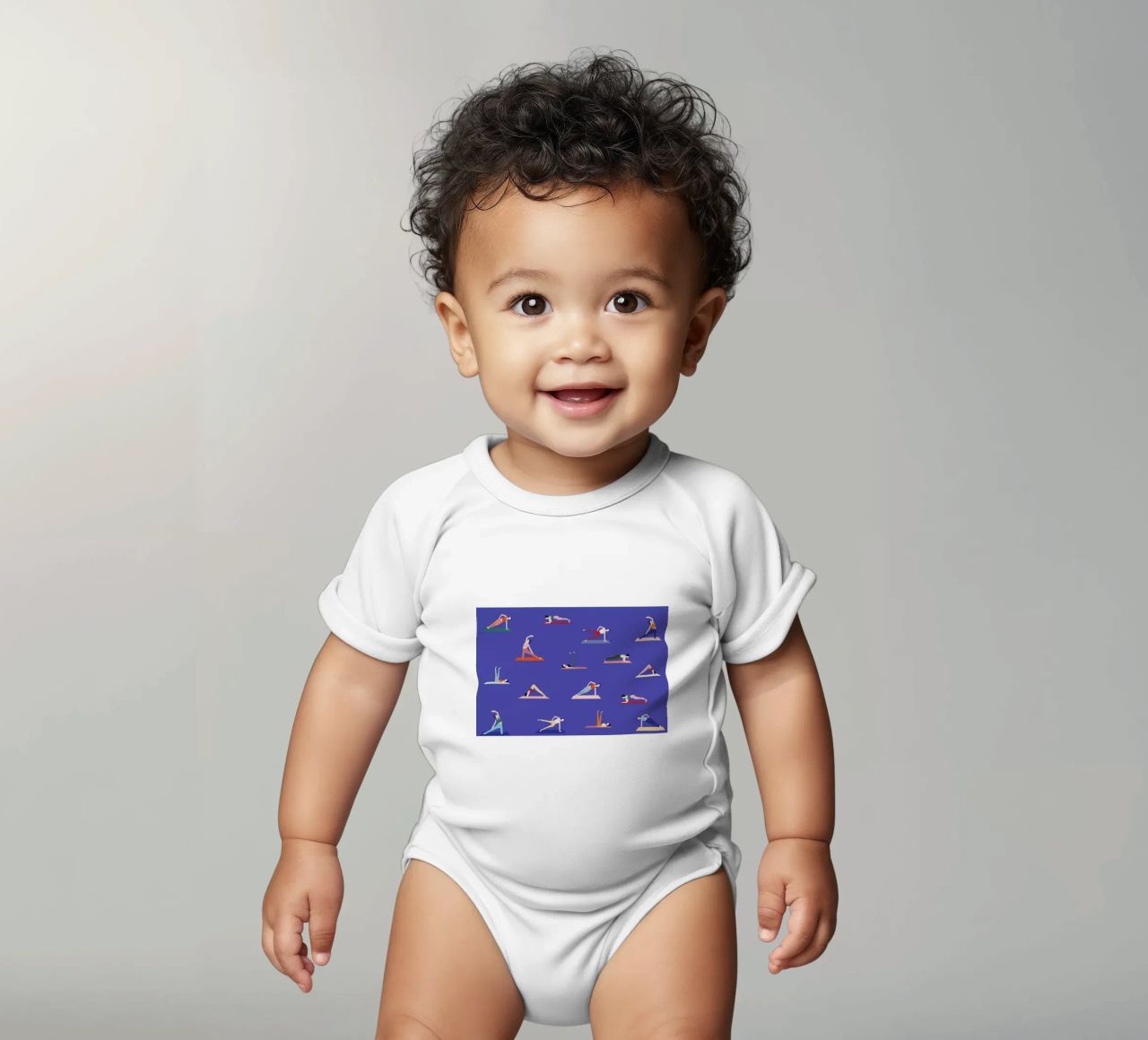 Yoga Girls Kurzarm Babybody von Helena Ravenne
