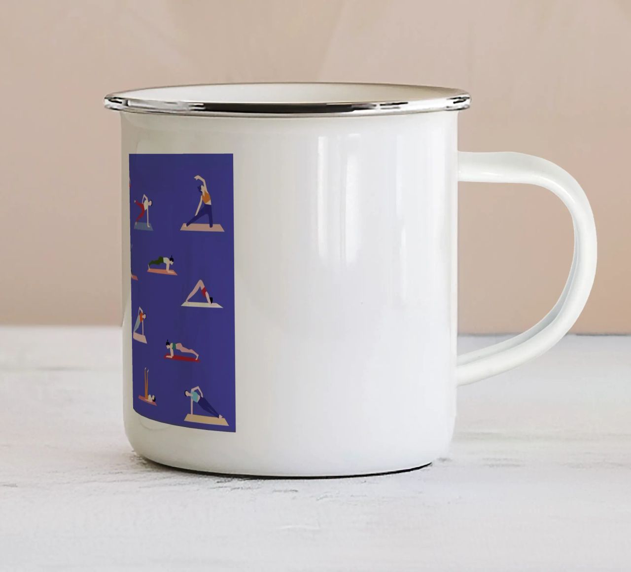 Yoga Girls Emaille Tasse von Helena Ravenne