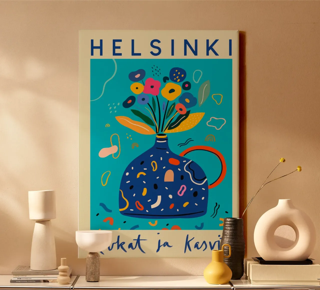 Helsinki Flower Market canvas by Klia M_Art