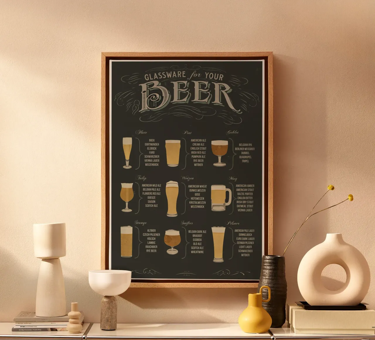 bicchieri per la birra tela con Cornice a cassetta da Danielshop