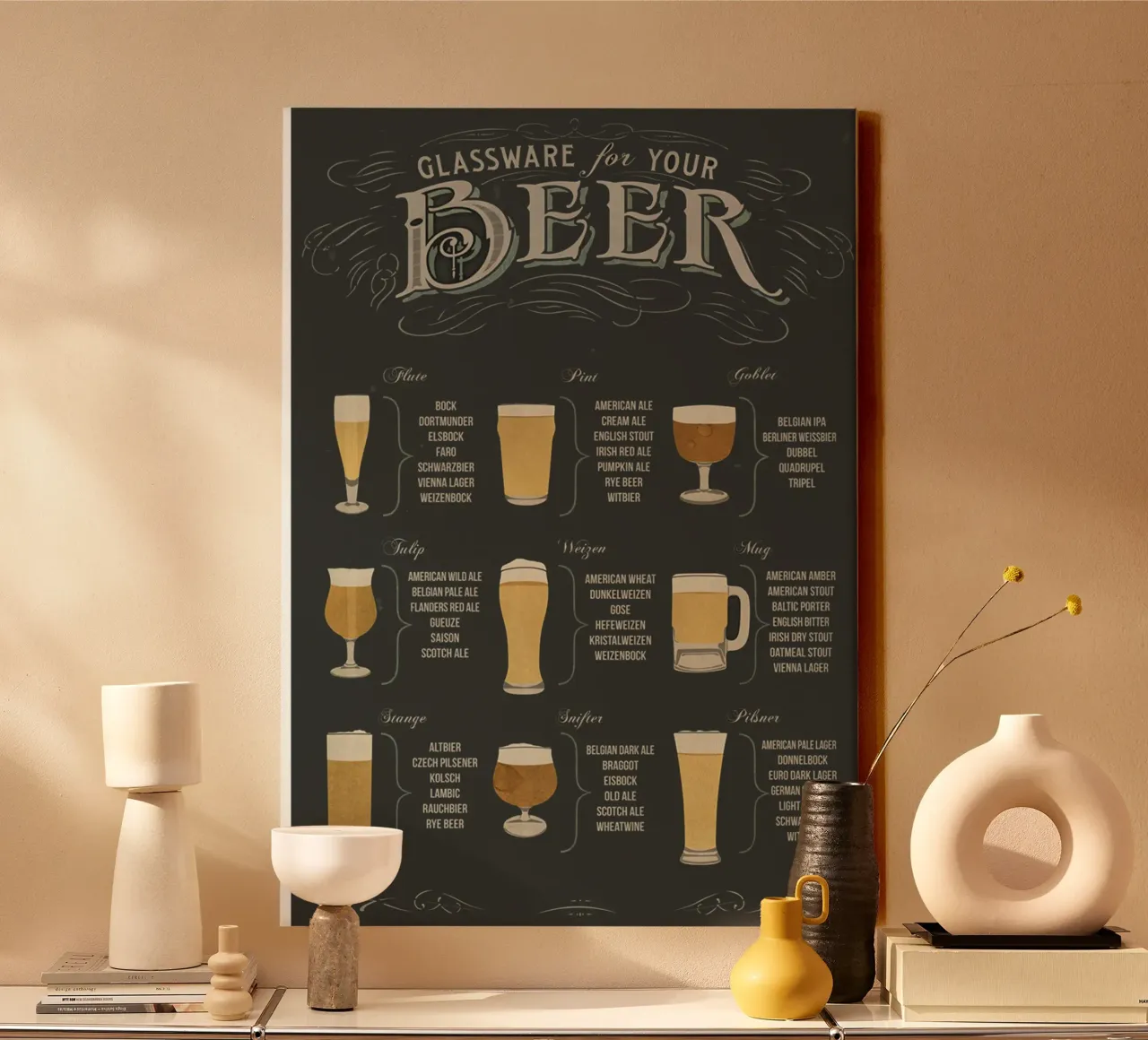 bicchieri per la birra tela con Cornice a cassetta da Danielshop