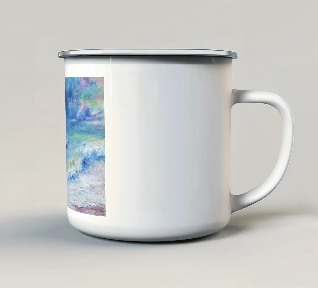 Seascape (1897) by Pierre-Auguste Renoir tazza in smalto da Venus Art