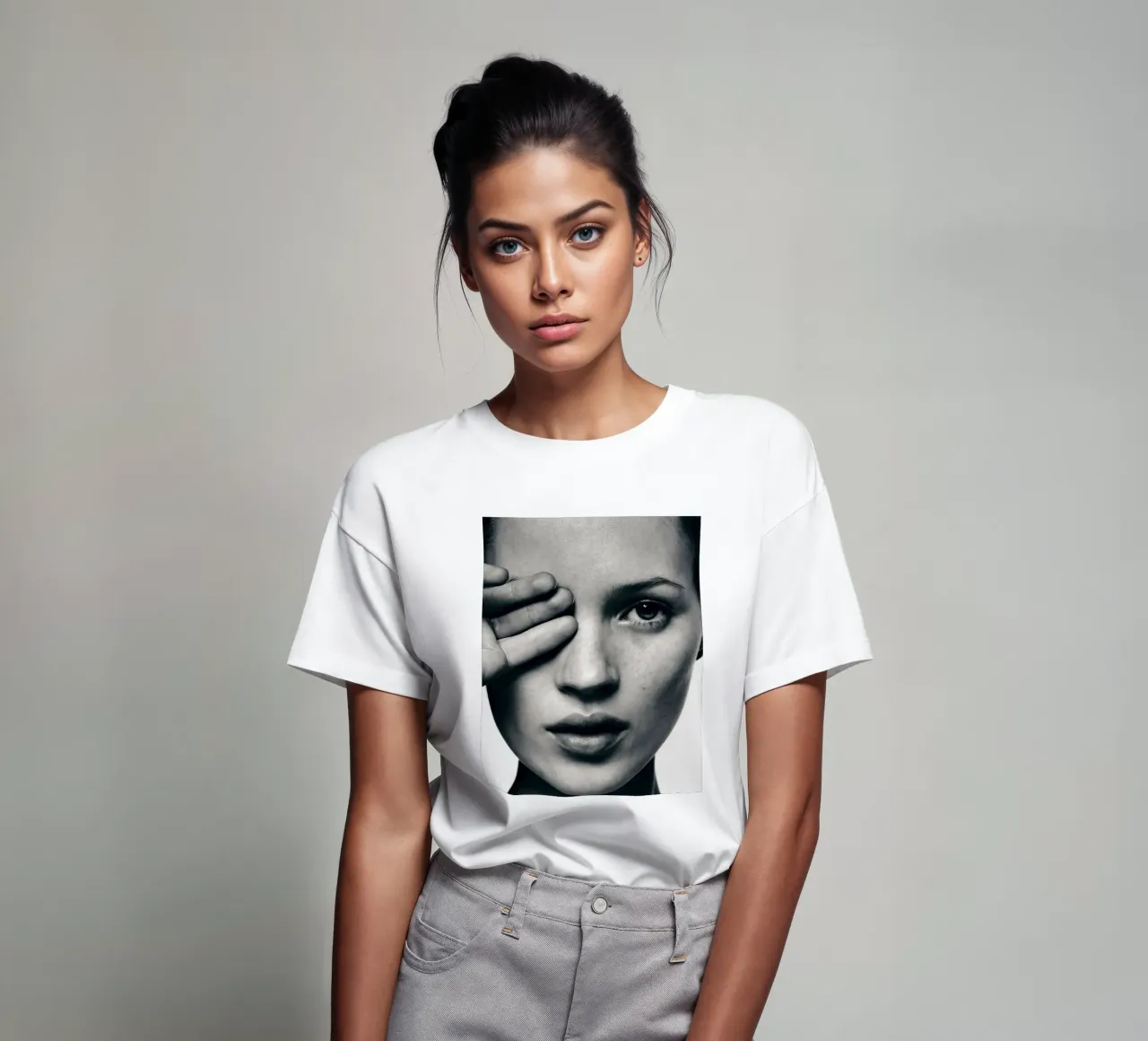 mani sugli occhi t-shirt da Alex happy shop