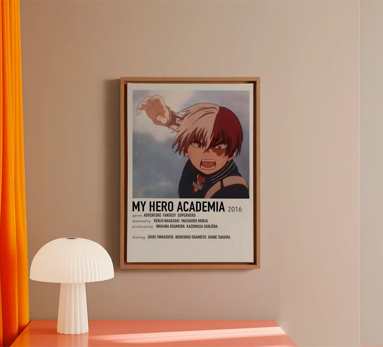 MY HERO ACADEMIA 2016 tela con Cornice a cassetta da Totoya