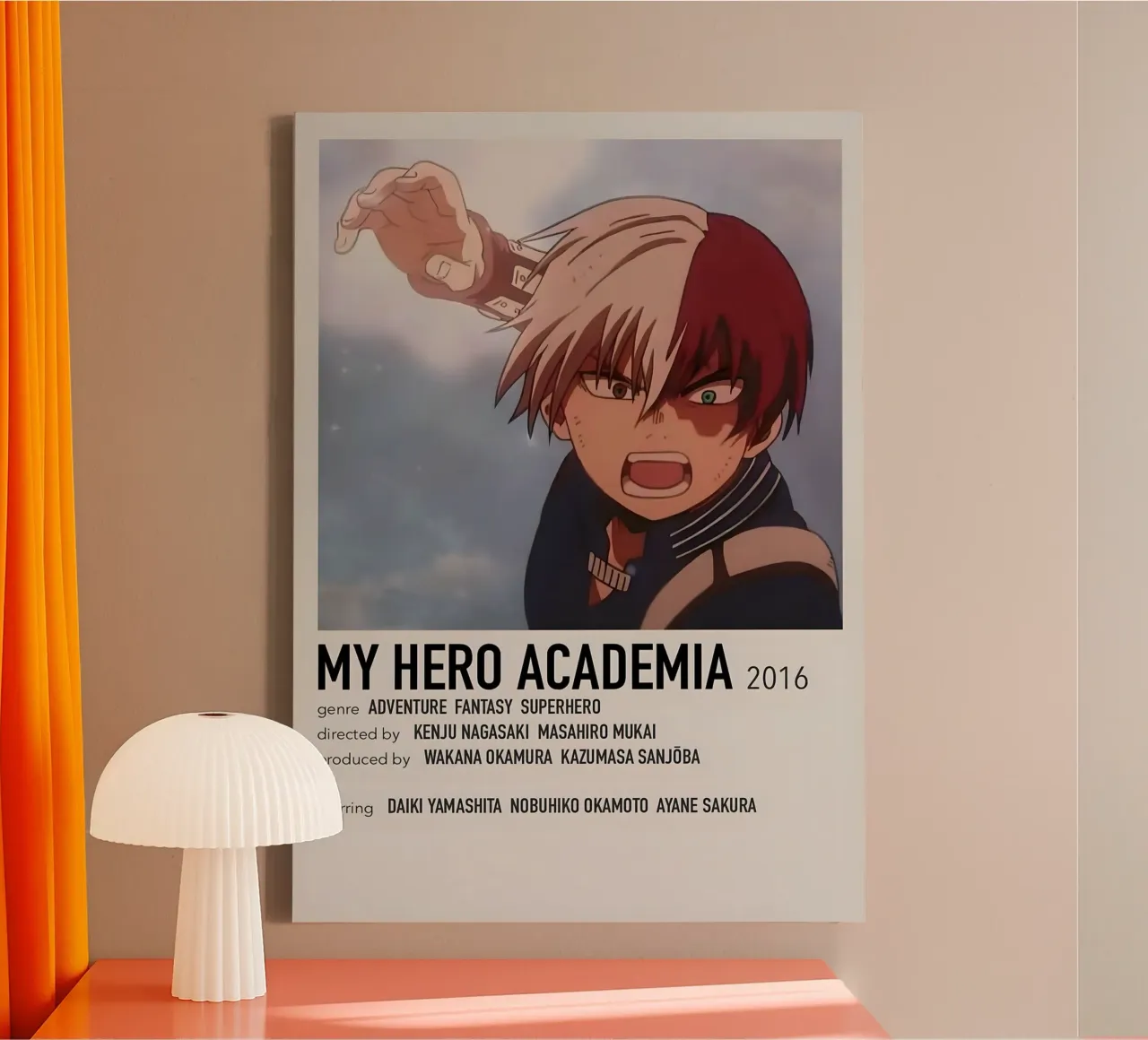 MY HERO ACADEMIA 2016 tela con Cornice a cassetta da Totoya