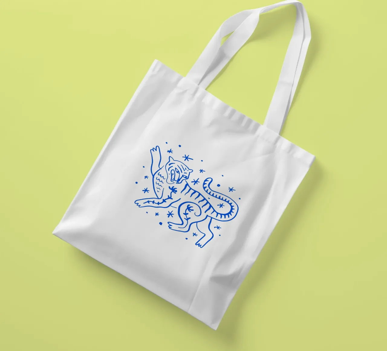 Night Of The Tiger (Without Background) borsa in juta da treechild