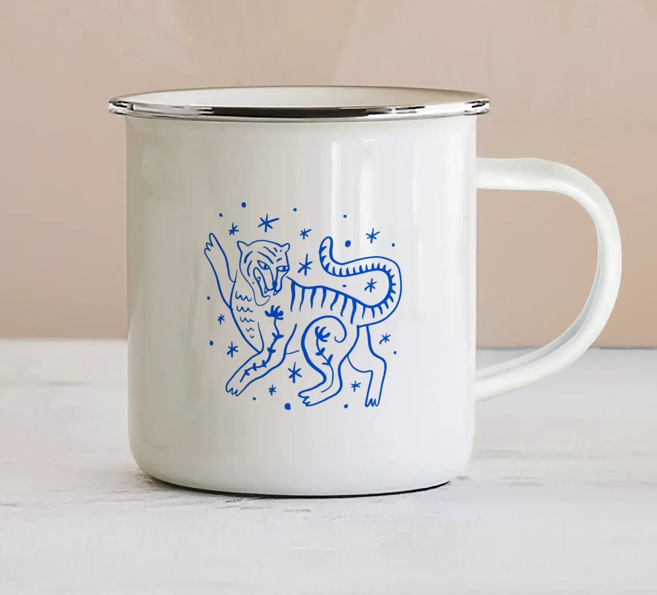 Night Of The Tiger (Without Background) tazza in smalto da treechild