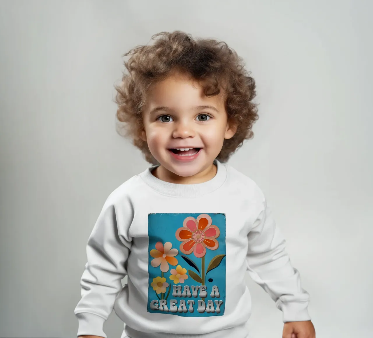 Retro Bloom: Have a Great Day baby sweatshirt by inspirational quote