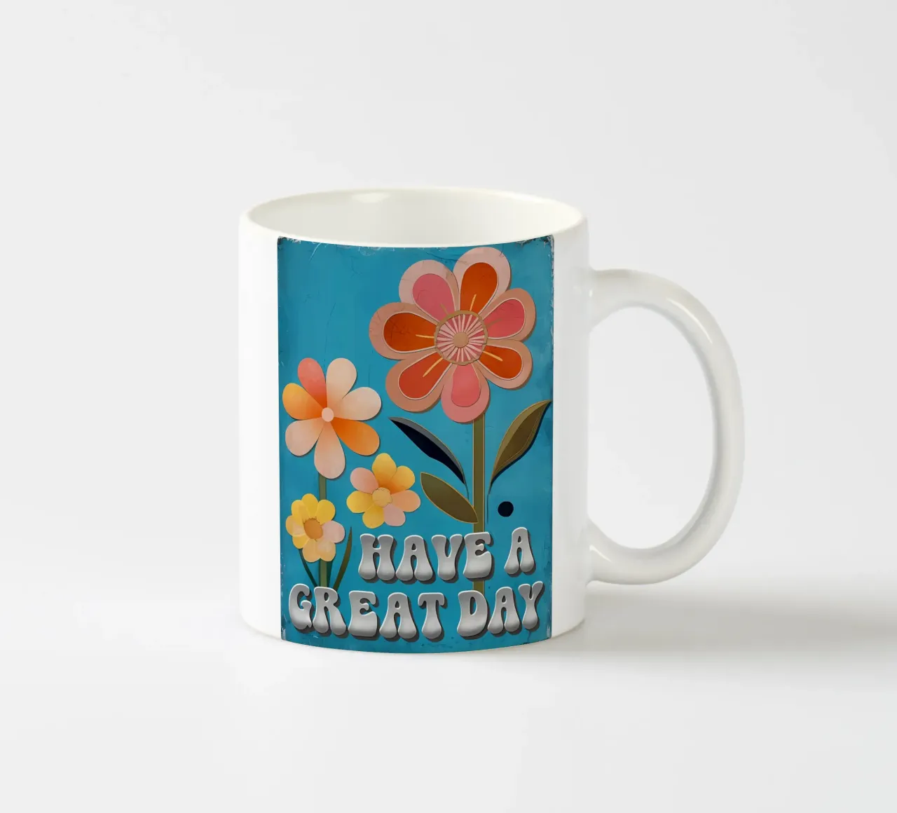 Fiore retrò: Buona giornata tazza in ceramica da inspirational quote