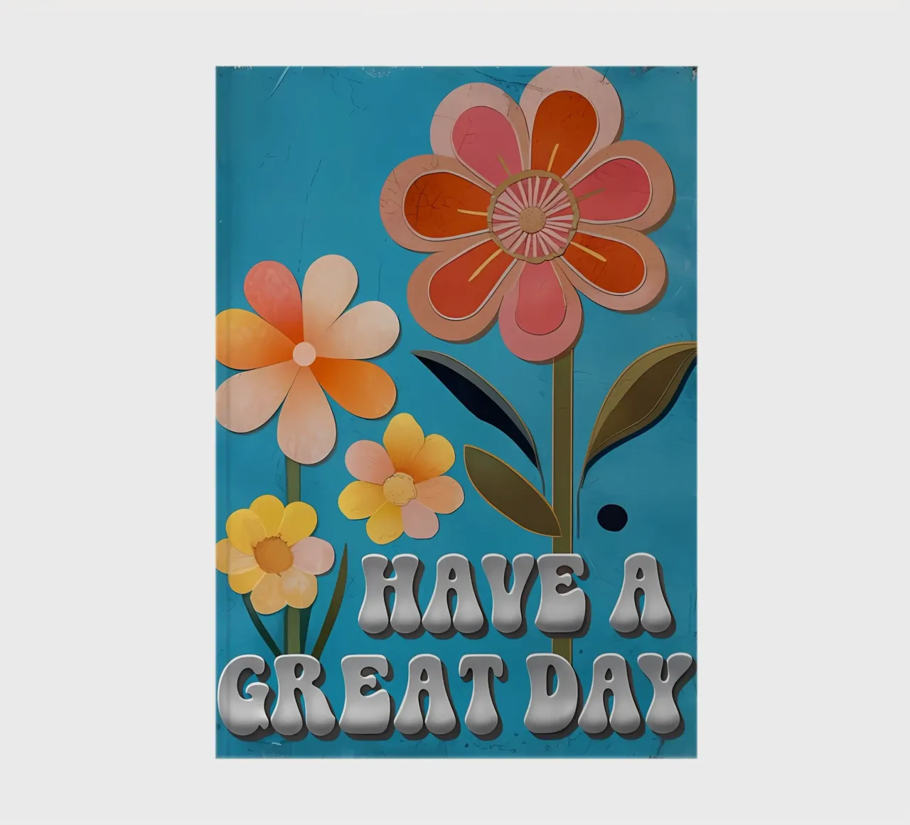 Retro Bloom: Have a Great Day notebook by inspirational quote