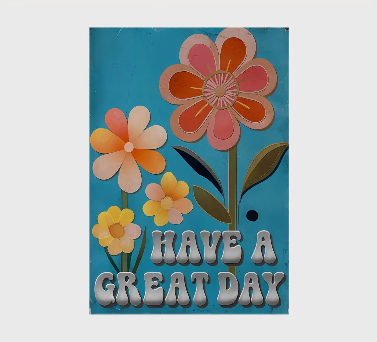 Retro Bloom: Have a Great Day notebook by inspirational quote