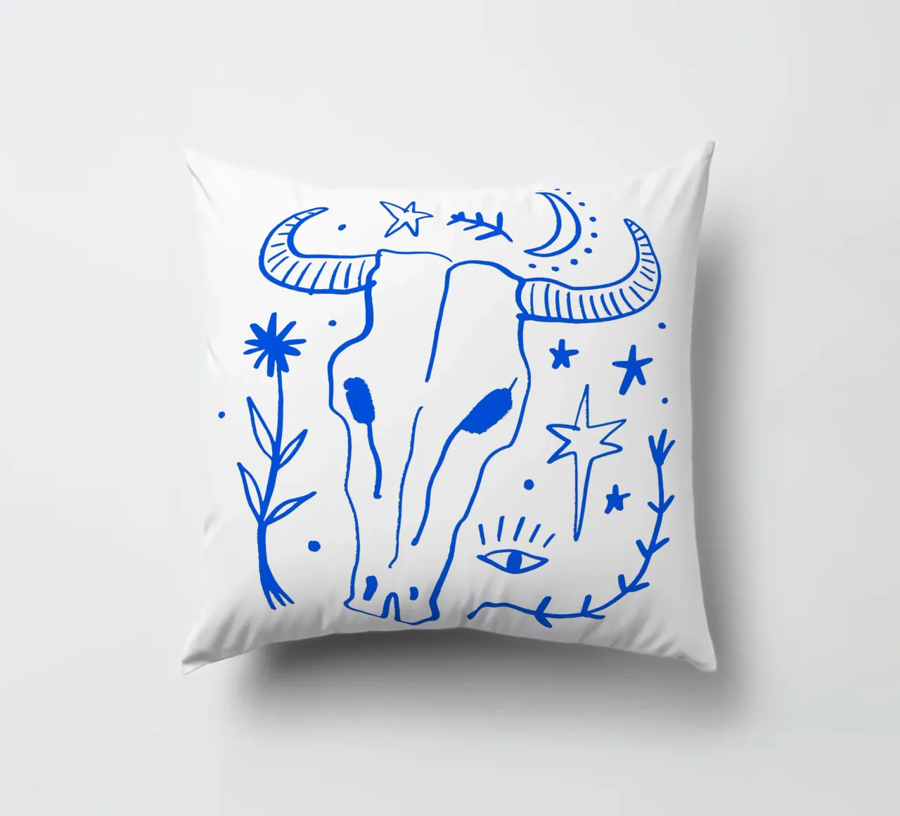 Bull Skull (Without Background) cuscino da treechild