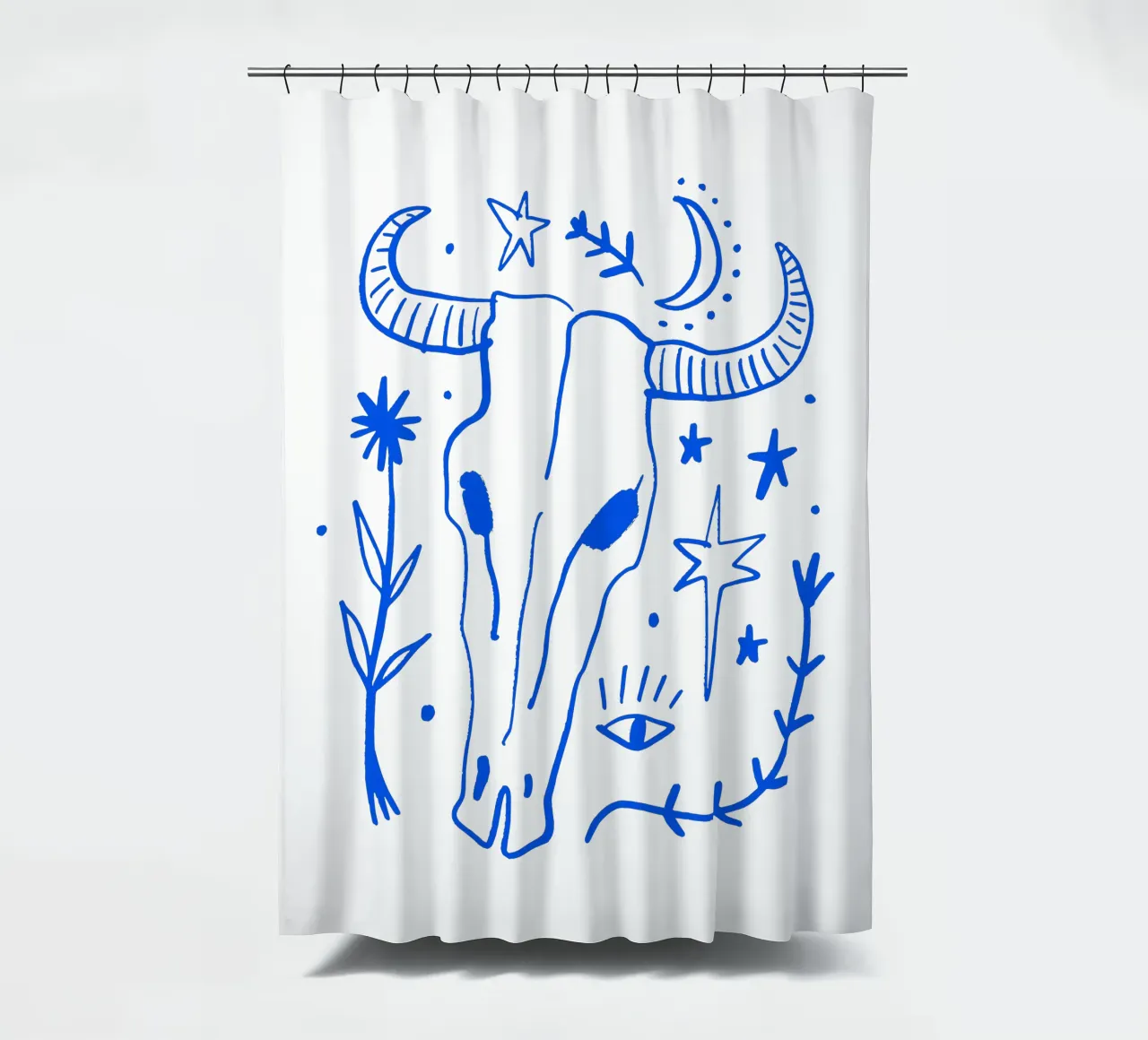Bull Skull (Without Background) tenda da doccia da treechild