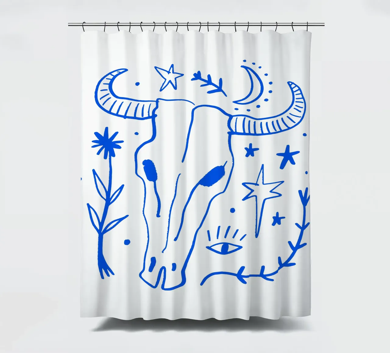 Bull Skull (Without Background) tenda da doccia da treechild