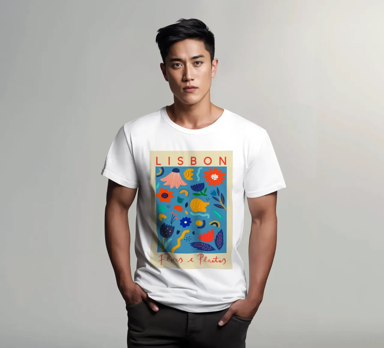 Mercato dei fiori di Lisbona t-shirt da Klia M_Art