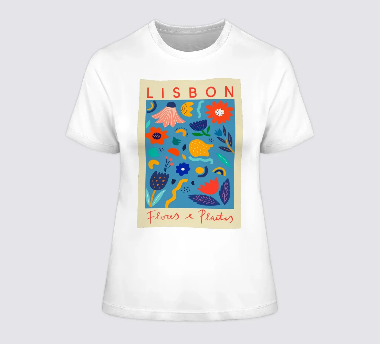 Lisbon Flower Marke women's fitted t-shirt by Klia M_Art