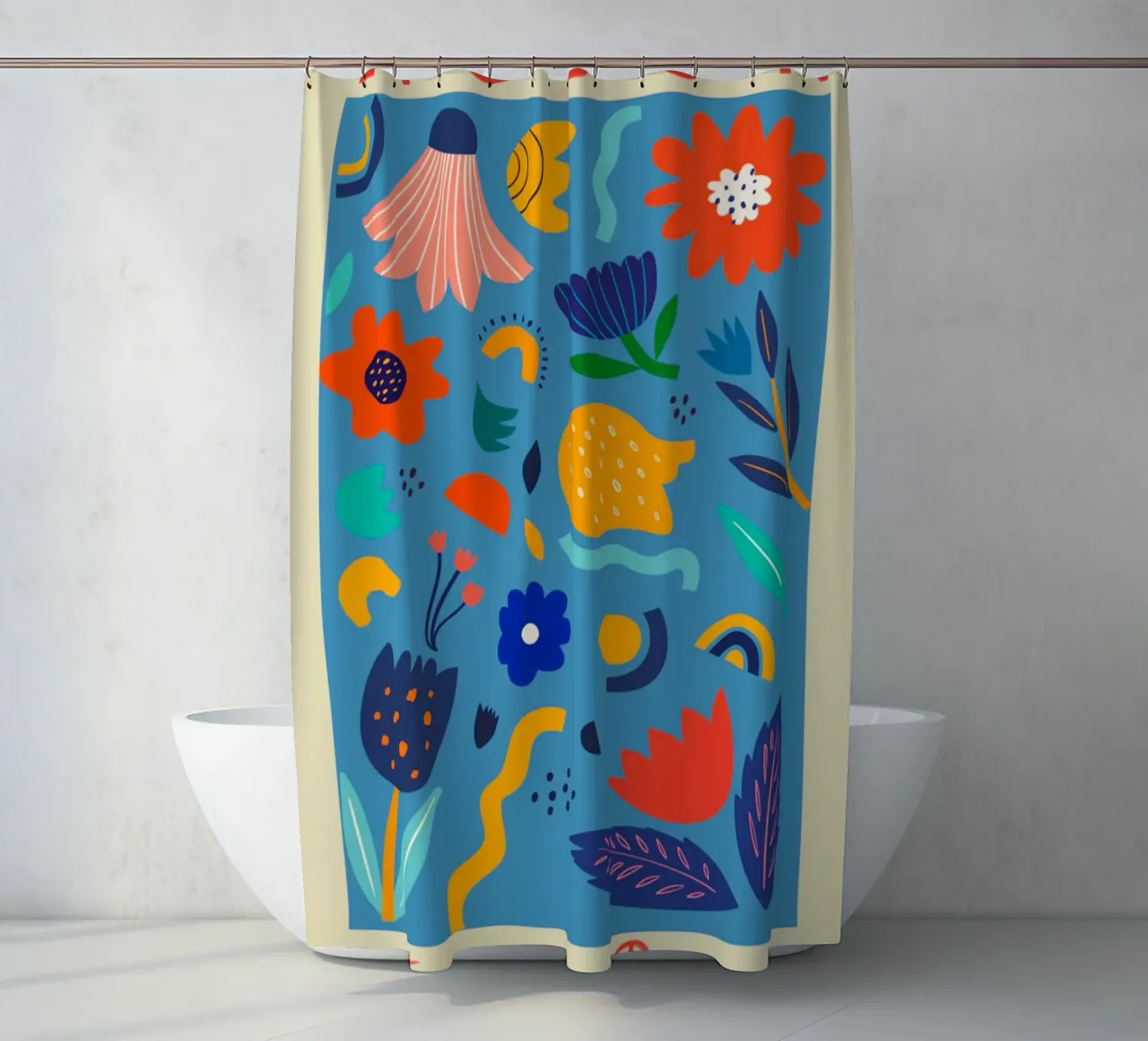 Lisbon Flower Marke shower curtain by Klia M_Art