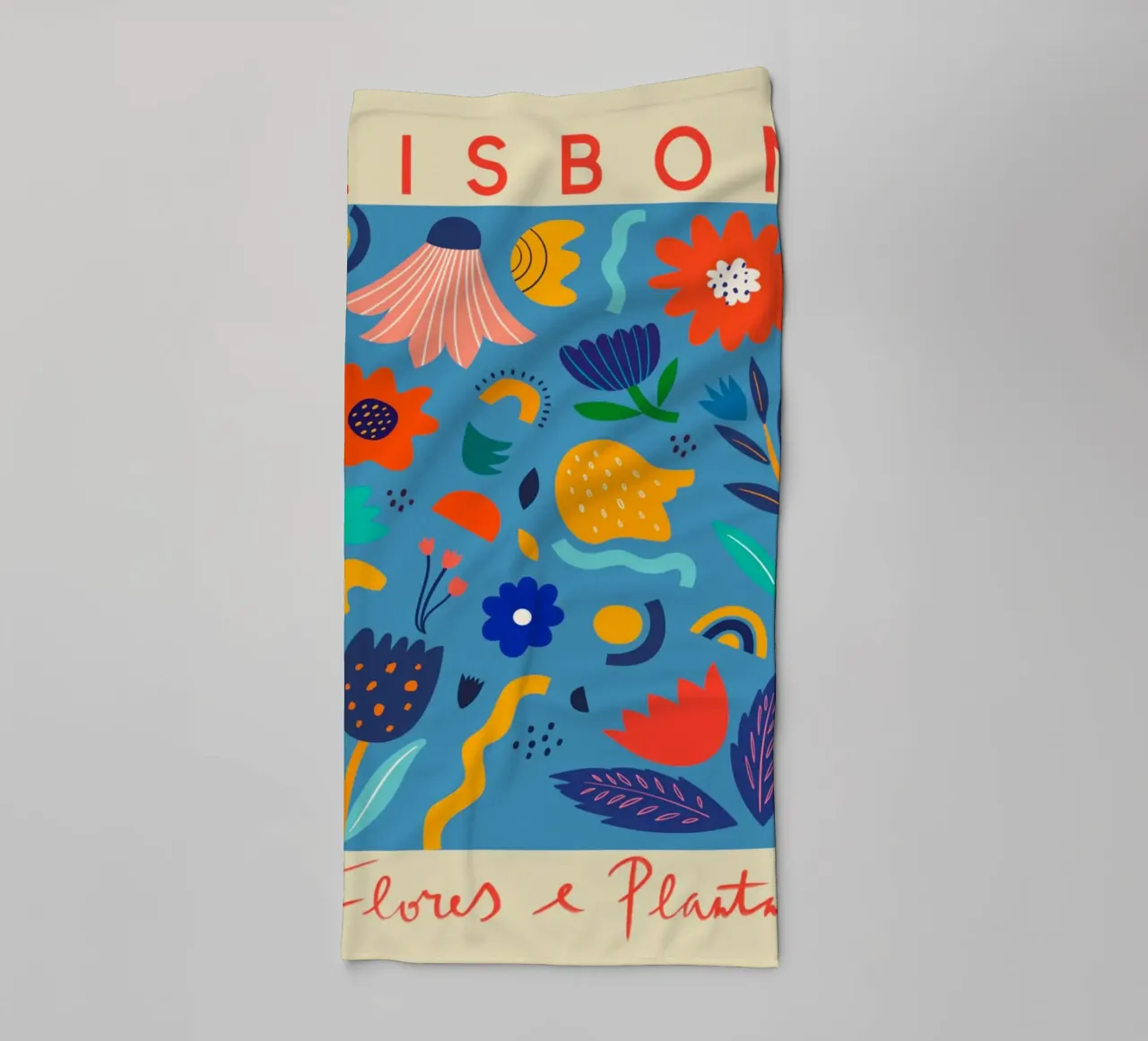 Lisbon Flower Marke towel by Klia M_Art