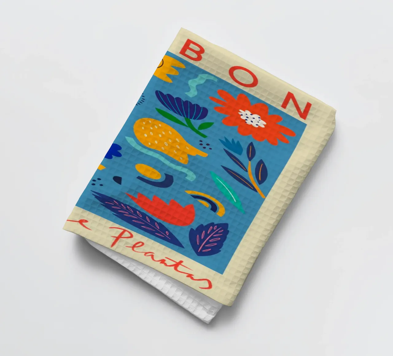 Lisbon Flower Marke tea towel by Klia M_Art