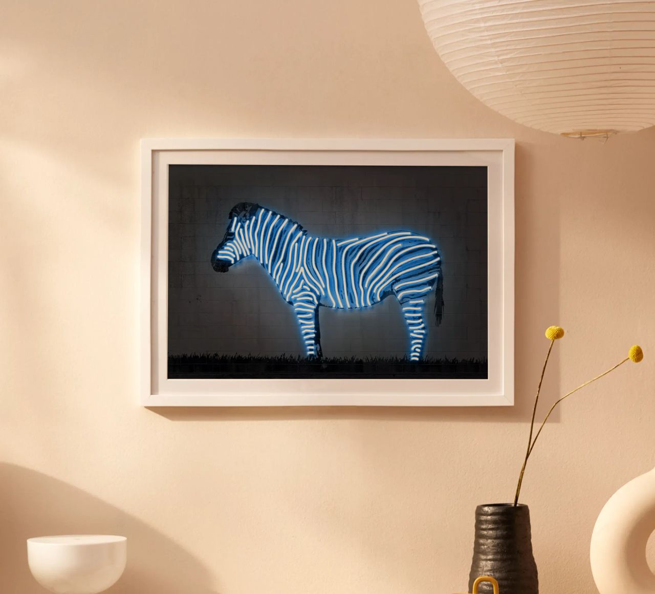 Zebra poster avec cadre en aluminium de Octavian