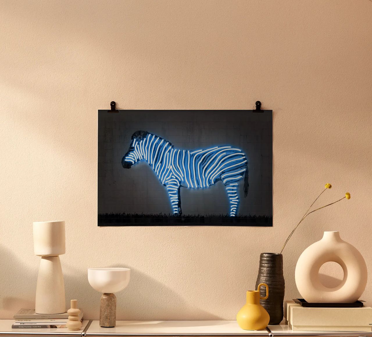 Zebra poster avec cadre en aluminium de Octavian