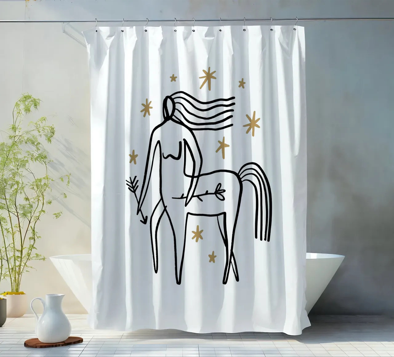 Sagittarius (Without Background) tenda da doccia da treechild