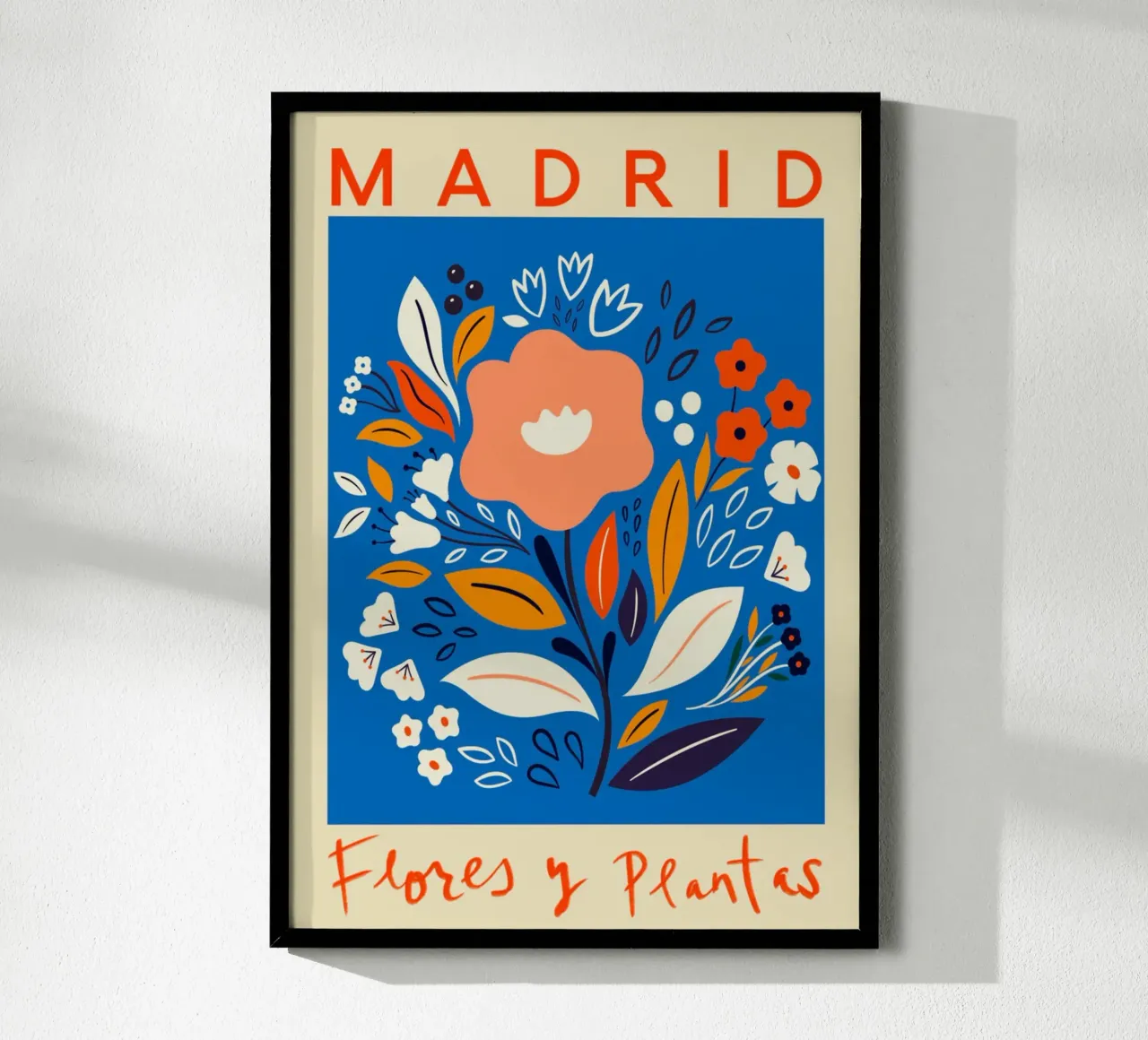 Mercato dei fiori di Madrid poster con telaio in plastica da Klia M_Art