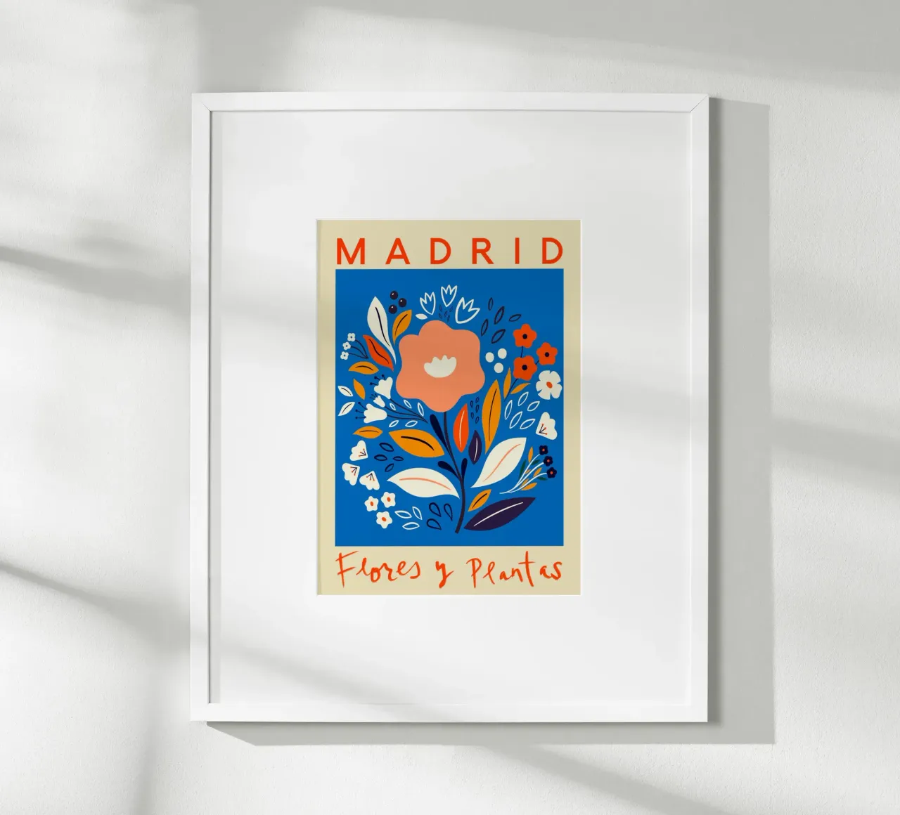 Mercato dei fiori di Madrid poster con telaio in plastica da Klia M_Art