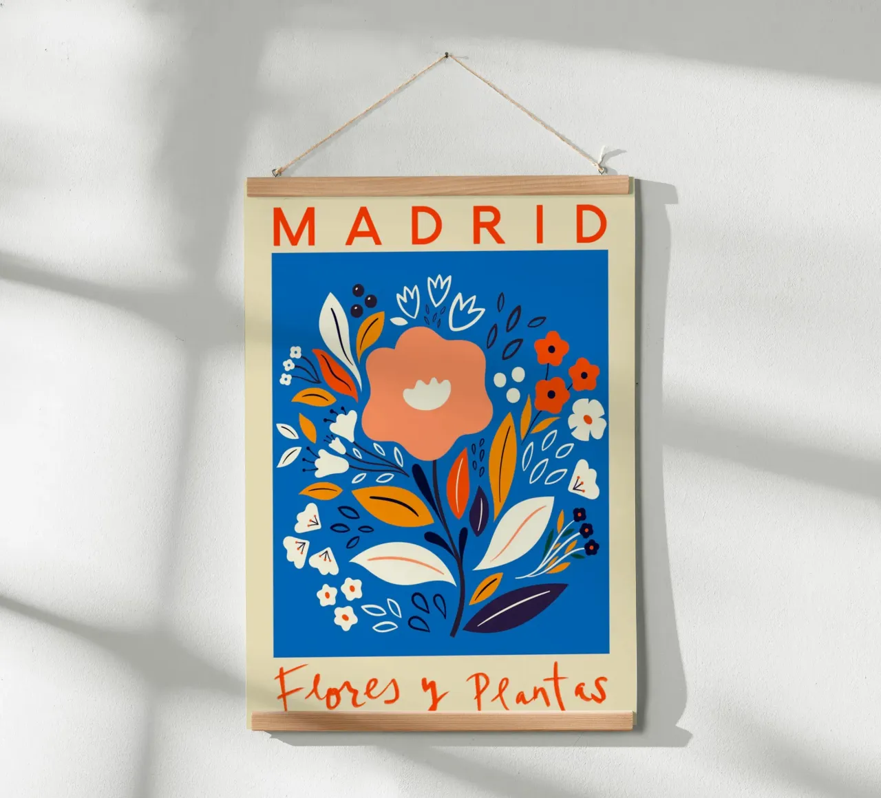 Mercato dei fiori di Madrid poster con telaio in plastica da Klia M_Art