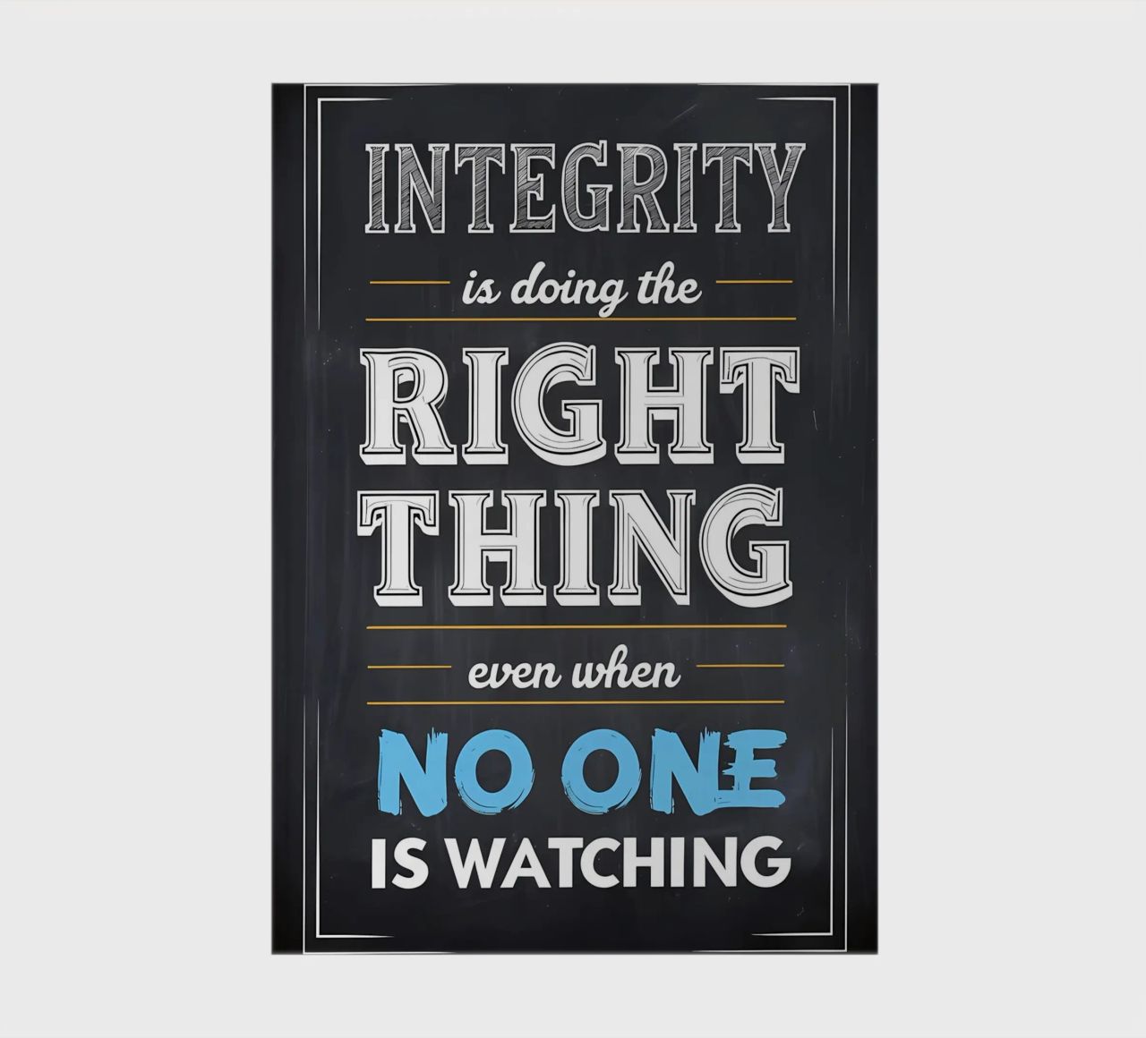 Integrity Chalkboard Quote notebook by inspirational quote