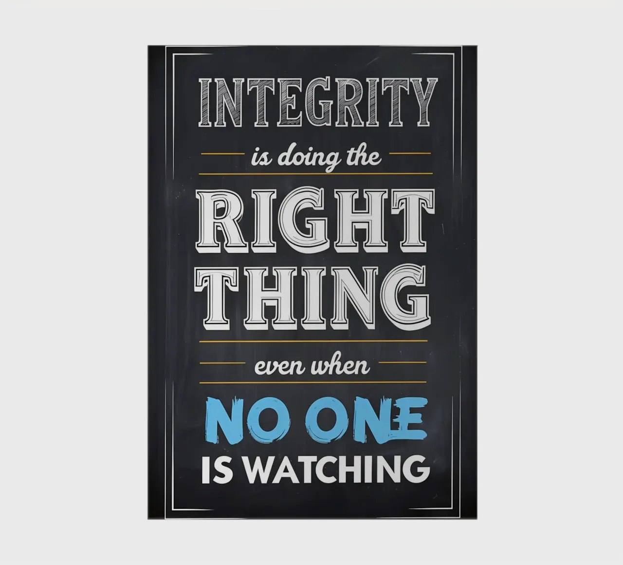 Integrity Chalkboard Quote notebook by inspirational quote