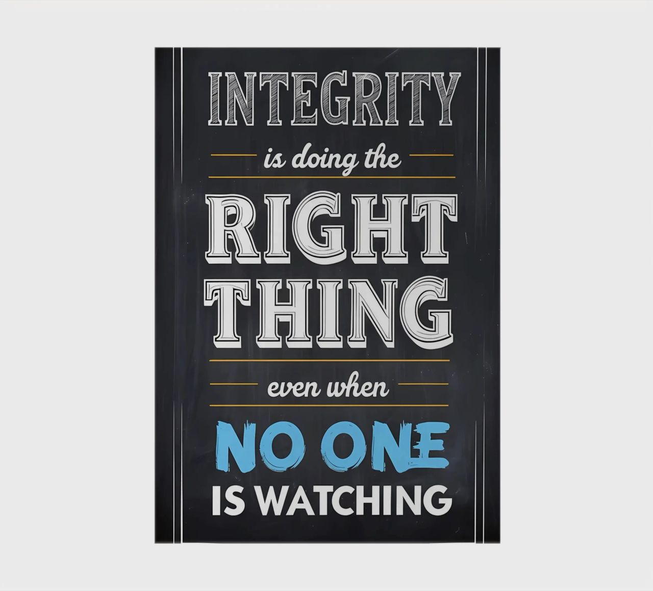 Integrity Chalkboard Quote notebook by inspirational quote