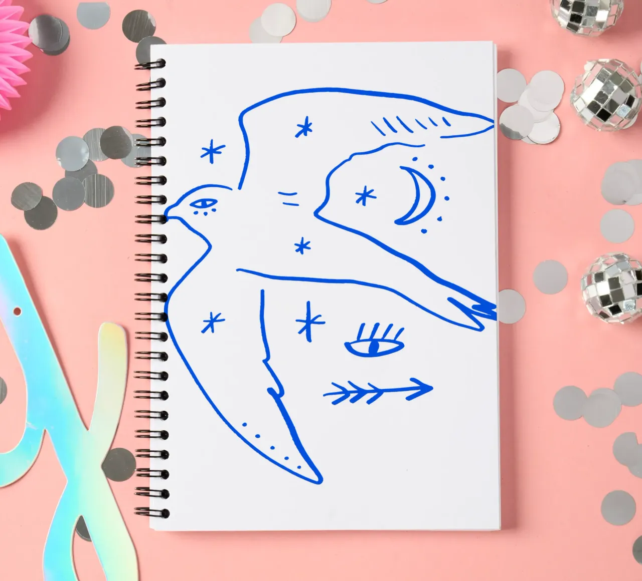 Bird Of Freedom (Without Background) diario ad anelli da treechild