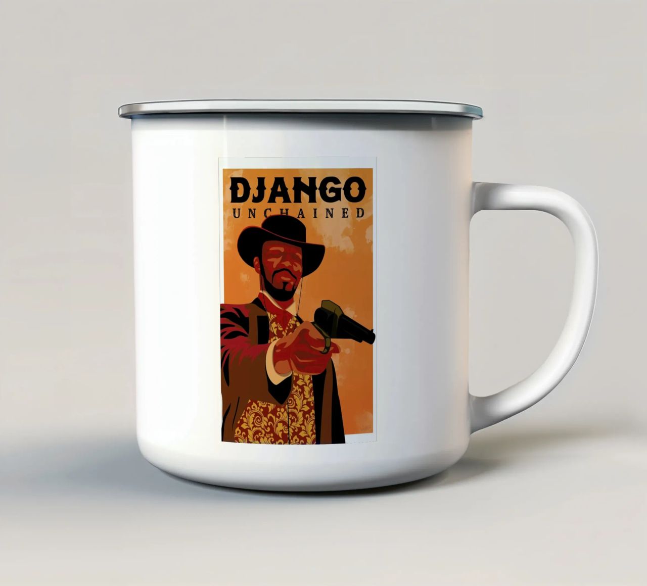 Django Unchained tazza in smalto da Gallery Print and Art Limited