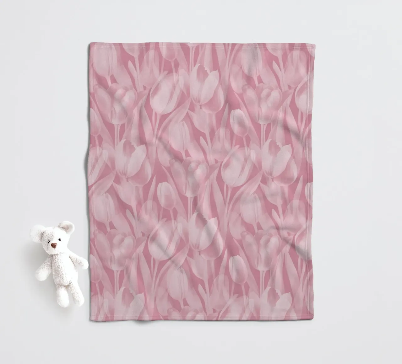 Tulipani rosa e bianchi coperta in pile da SilverPegasus