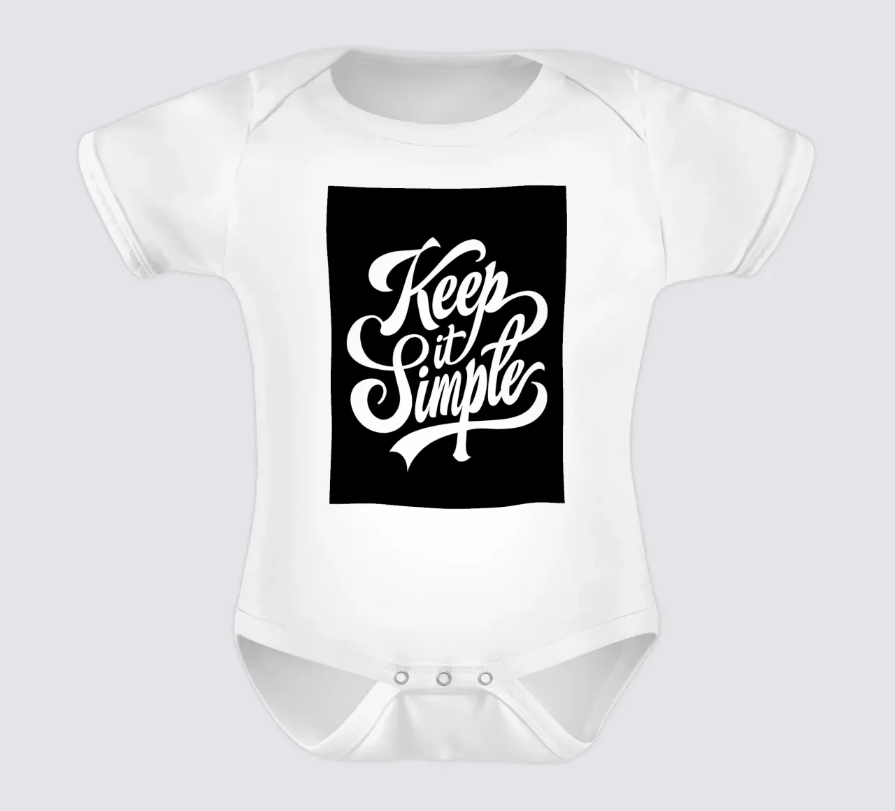 Elegante tipografia corsiva Keep It Simple body neonato maniche corte da inspirational quote
