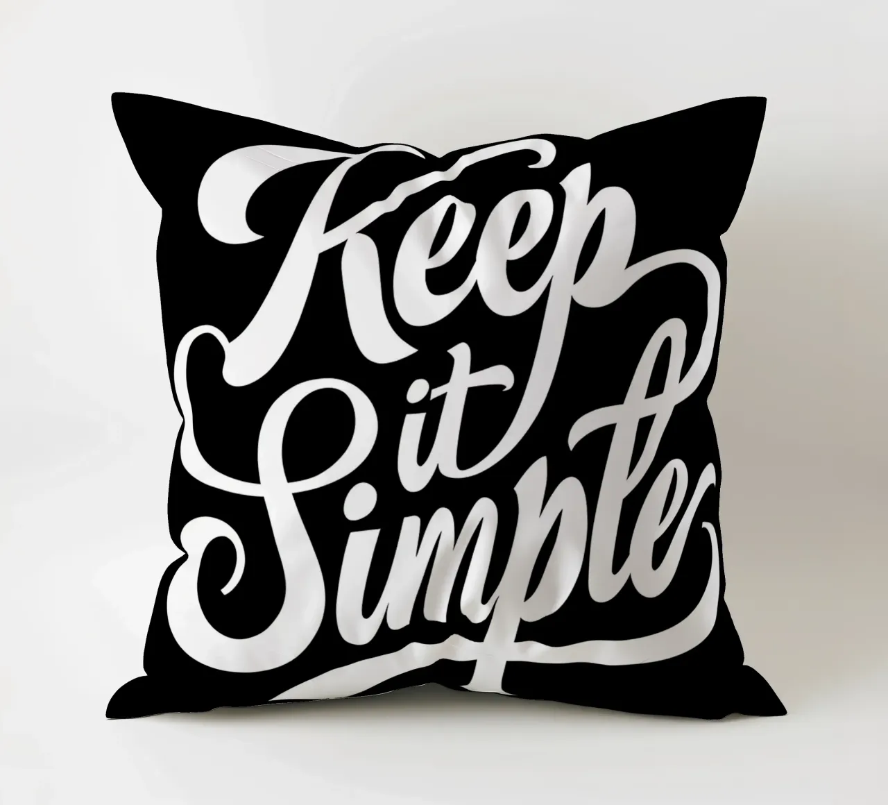 Elegant Keep It Simple Cursive Typography decorative cushion by inspirational quote