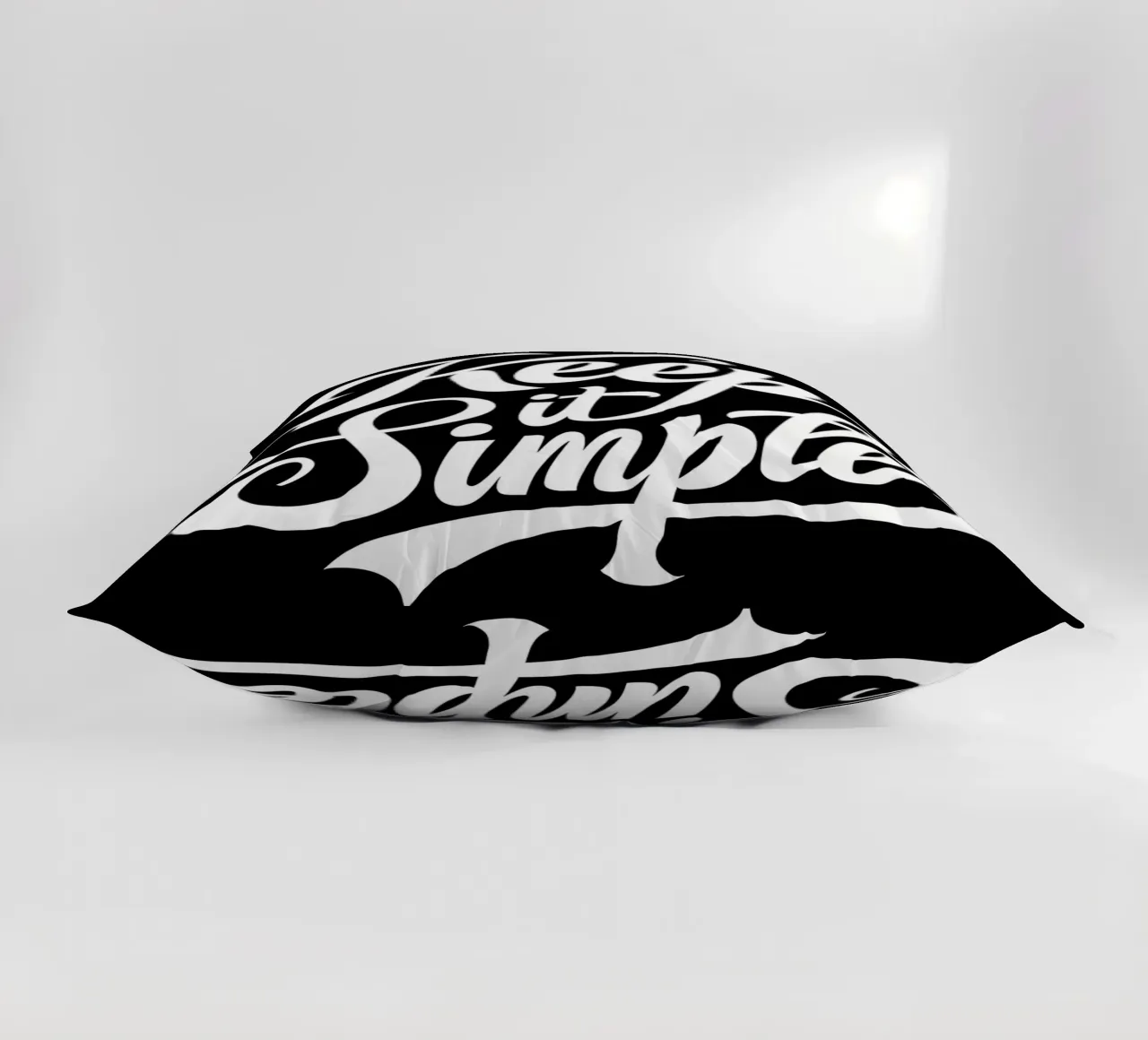 Elegant Keep It Simple Cursive Typography decorative cushion by inspirational quote