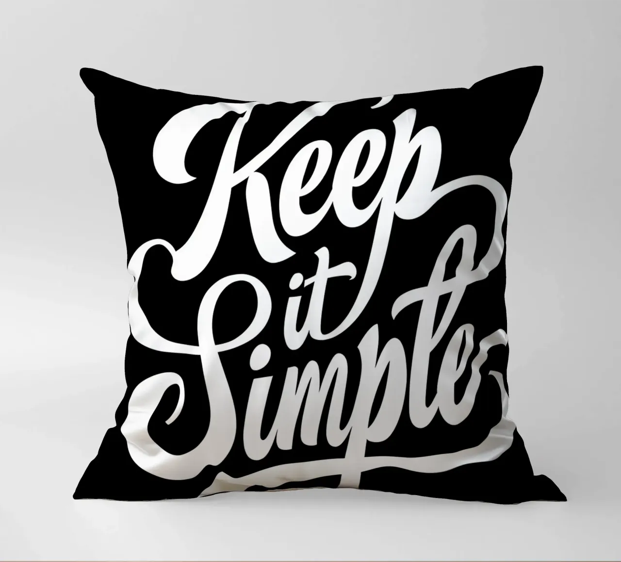 Elegant Keep It Simple Cursive Typography decorative cushion by inspirational quote